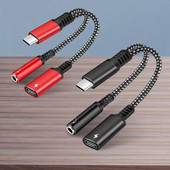 2 viename USB C į 3,5 mm ausinių lizdo C tipo įkrovimo garso Aux adapteris, skirtas Ipad Pro Samsung S20 Ultra Note 20 10 Huawei