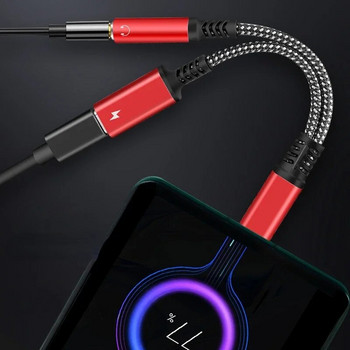 Προσαρμογέας υποδοχής ακουστικών 2 σε 1 USB C σε 3,5 mm Τύπος C Charge Audio Aux Adapter για Ipad Pro Samsung S20 Ultra Note 20 10 Huawei