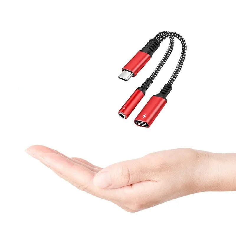 2 viename USB C į 3,5 mm ausinių lizdo C tipo įkrovimo garso Aux adapteris, skirtas Ipad Pro Samsung S20 Ultra Note 20 10 Huawei