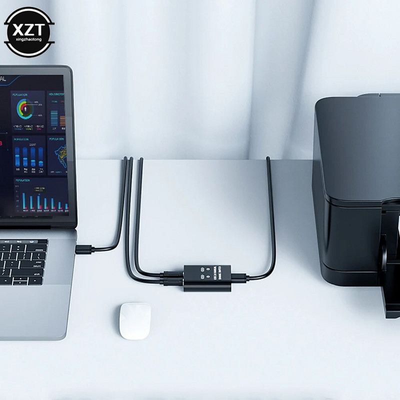 USB принтер сплитер 2-вход 1-изход устройство за споделяне на принтер 2-портов ръчен Kvm превключващ сплитер хъб конвертор споделяне на 2 компютъра