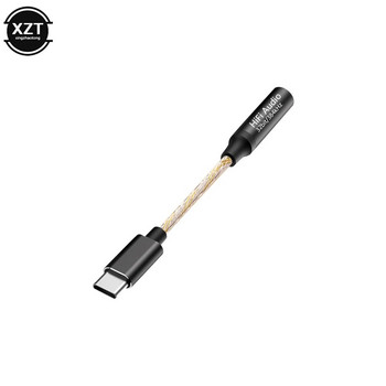 CX31993 USB Type C DAC Type-C до 3,5 mm аудио адаптерен кабел Цифров аудио конвертор DAC декодиращ монокристален меден адаптер