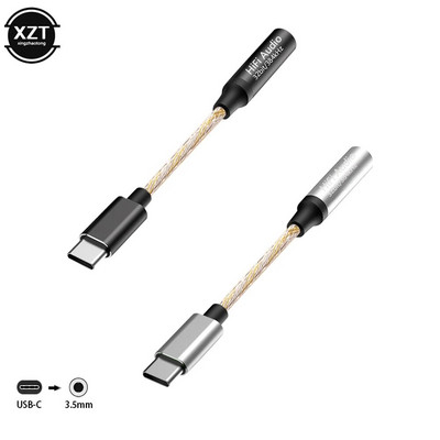 CX31993 USB Type C DAC Type-C до 3,5 mm аудио адаптерен кабел Цифров аудио конвертор DAC декодиращ монокристален меден адаптер