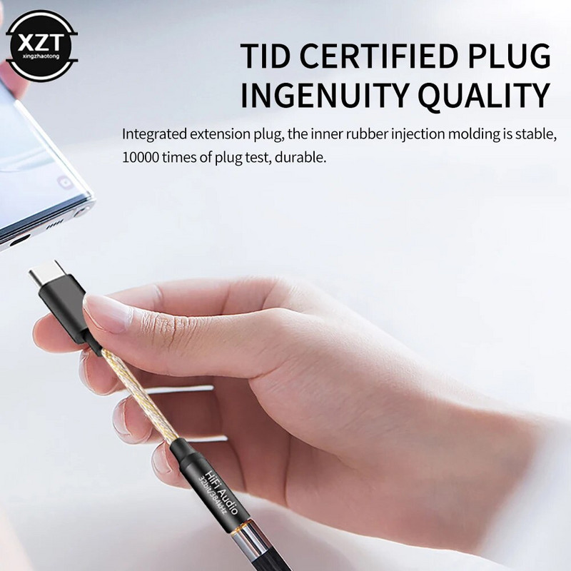 CX31993 USB tipo C DAC tipo C iki 3,5 mm garso adapterio kabelis Skaitmeninis garso keitiklis DAC dekodavimo vieno kristalo vario adapteris