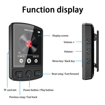 Νέο κλιπ MP3 Player Mini Walkman Student Φορητό Αθλητικό πρόγραμμα αναπαραγωγής μουσικής MP4 Player με ραδιόφωνο FM Ηχείο εγγραφής E-Book Mp3 плееры