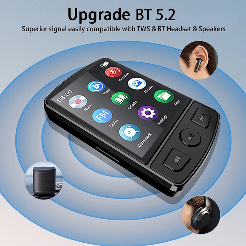 Naujas MP3 grotuvo klipas Mini Walkman Studentų nešiojamas sportinės muzikos grotuvas MP4 grotuvas su FM radijo garsiakalbiu El. knygų įrašymo įrenginys Mp3 плееры