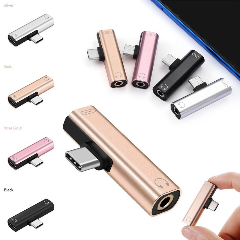 1 PC USB tipo C iki 3,5 mm ausinių lizdo mini adapterio AUX kabelio jungtis, skirta Samsung S10 S9, skirta Huawei Mate20 išmaniajam telefonui