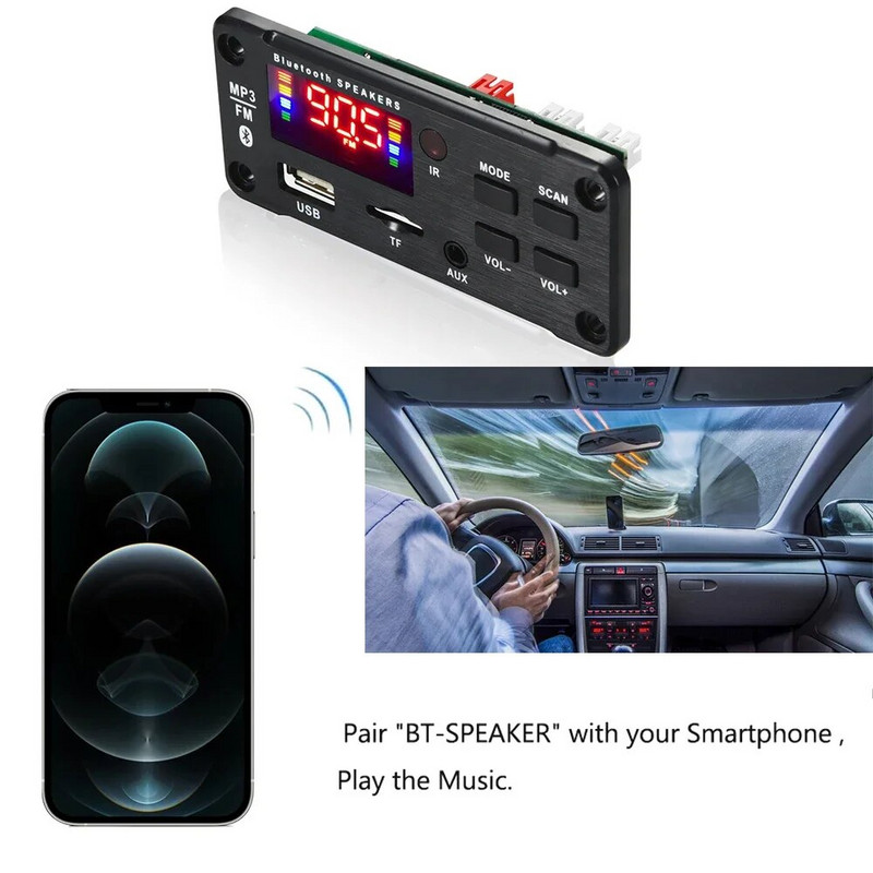 50W pojačalo Audio za automobil USB TF FM radio modul Bluetooth 12V MP3 WMA dekoder ploča MP3 player s daljinskim upravljačem 2*25W