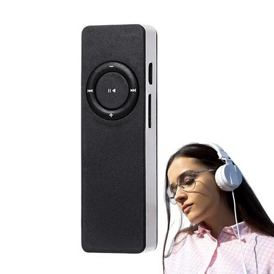 Garš MP3 atskaņotājs Viegls uzlādējams digitālais audio atskaņotājs ar iebūvētu skaļruņu atbalstu līdz 32 GB atmiņas kartes slotam