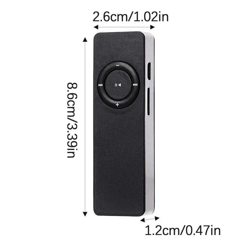 Dugački MP3 uređaj Lagani punjivi digitalni audio uređaj s ugrađenim zvučnicima Podržava do 32 GB utor za memorijsku karticu