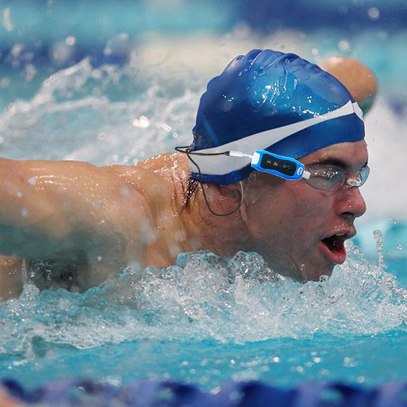 4GB/8G vandeniui atsparus IPX8 MP3 grotuvas povandeniniam sportui MP3 su FM plaukimo nardymo ausinėmis