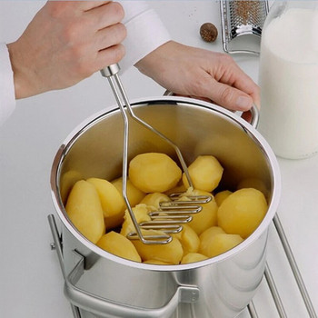 1PC Εγχειρίδιο Potato Masher από ανοξείδωτο ατσάλι Τύπος πουρέ Rice Masher Κουζίνα Gadget For Making Smooth Mashed Potatoes Fruit Crusher