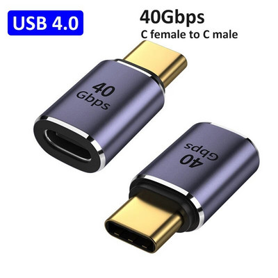 USB C Adapteriai Tiesaus kampo Adapteris Tipas C Moteris į Tipas C Vyriškas 40Gbps greito duomenų adapterio keitiklio įkrovimo adapteriai
