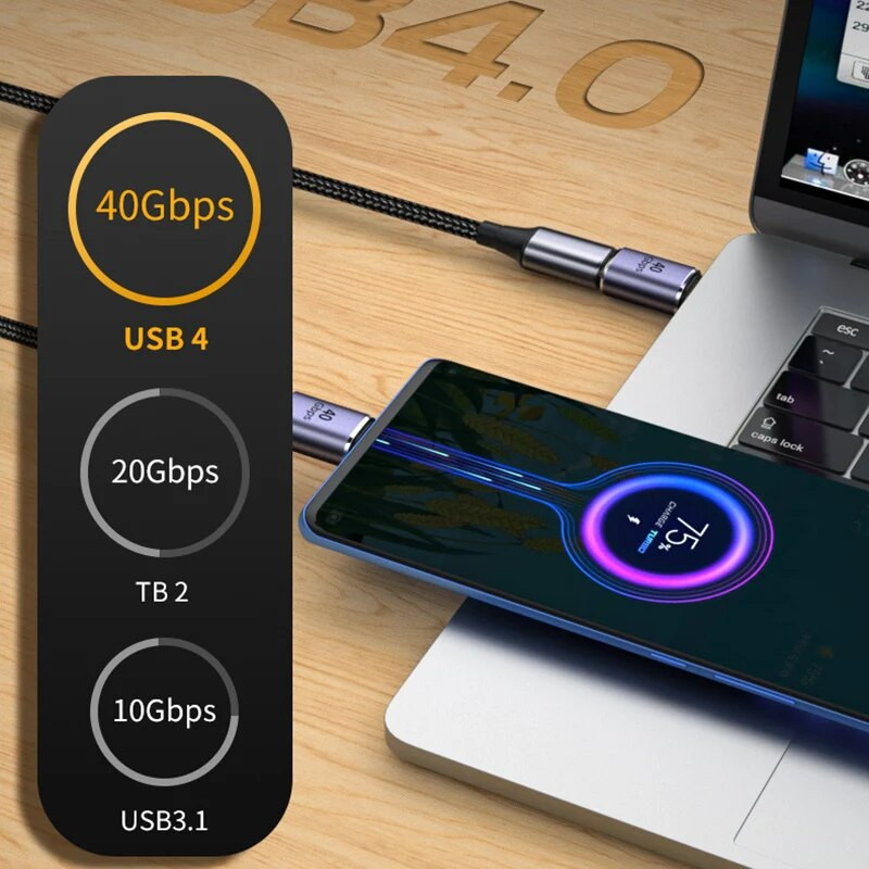 Προσαρμογείς USB C Προσαρμογέας ευθείας γωνίας Τύπου C Θηλυκό σε Τύπο Γ Αρσενικό 40 Gbps Μετατροπέας ταχείας φόρτισης δεδομένων Προσαρμογείς φόρτισης