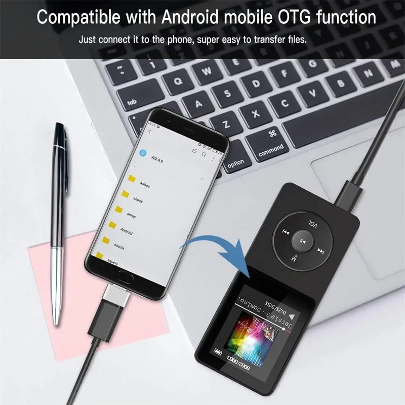 Mini Mp3 player Bluetooth-kompatibilni višenamjenski glazbeni svirači Memorijska kartica za snimanje e-knjiga 1,8-inčni FM stereo radio