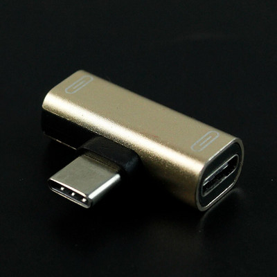 1 vnt. C tipo USB C skirstytuvas, vyriškas ir dvigubas C tipo moteriškas ausinių įkrovimo adapteris, skirtas Huawei Samsung telefono adapteriui