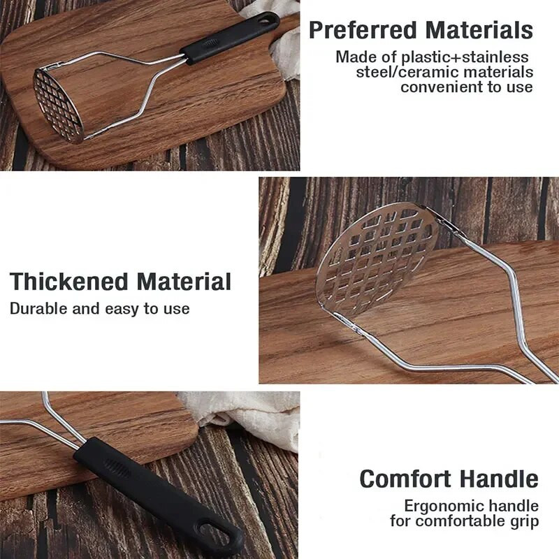 Αρχική μηχανή πουρέ πατάτας από ανοξείδωτο ατσάλι,Χειροκίνητος θρυμματιστής πατάτας για λεία μηχανή πουρέ χυμού,Εργαλεία φρούτων λαχανικών κουζίνας