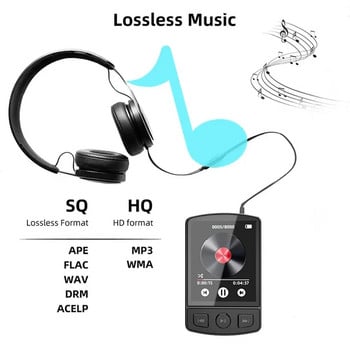 Преносим спортен клип Mini Walkman 1,8 инча MP3 плейър HiFi Bluetooth 5.2 MP4 музикален плейър Поддръжка на електронна книга/четене/FM радио/часовник