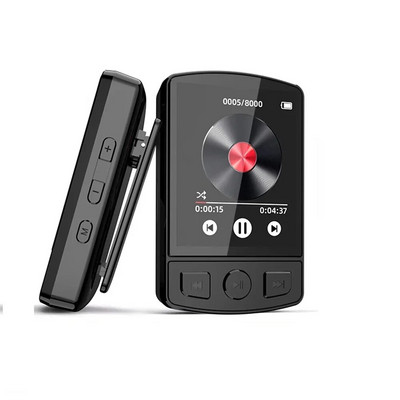 Nešiojamas Sport Clip Mini Walkman 1,8 colio MP3 grotuvas HiFi Bluetooth 5.2 MP4 muzikos grotuvas palaikymas El. knyga / skaitymas / FM radijas / laikrodis