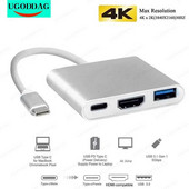 „Thunderbolt 3“ adapteris USB tipo C šakotuvas su HDMI suderinamas 4K palaikymas „Samsung Dex“ režimo USB-C doko keitiklis su PD, skirtas „MacBook Pro“