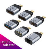 USB C į DP/Mini DP/VGA/RJ45/Su HDMI suderinamas adapteris C tipo USB 8K/4K/1080P vaizdo 1000Mbps Lan Ethernet konverteris, skirtas Macbook
