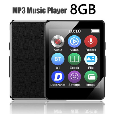 8/16/32/64 GB nešiojamas MP3 grotuvas 1,8 colio ekranas, suderinamas su „Bluetooth“ 5.0 mini MP4 vaizdo įrašų atkūrimo sportinis MP3 grotuvas Dovana vaikams