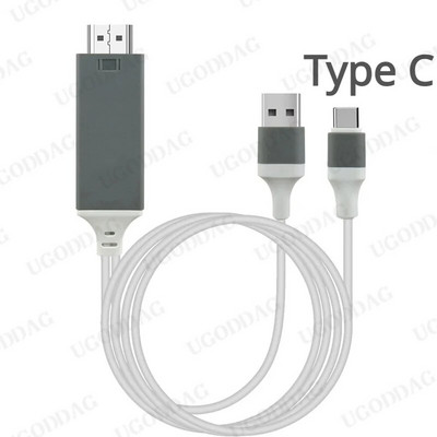 2M Καλώδιο τύπου C Android Προσαρμογέας τηλεφώνου σε τηλεόραση USB C Σύνδεσμος βίντεο συμβατός με HDMI για Dell ASUS Samsung S21 S8 S9 S10 Plus για Huawei