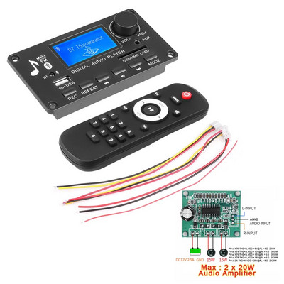 DC 12V MP3 dekóder kártya erősítő autórádió vevő mp3 lejátszó bluetooth V5.0 USB SD modul MP3 FM AUX felvétel hangszóróhoz