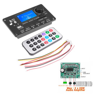 DC 12V MP3 dekóder kártya erősítő autórádió vevő mp3 lejátszó bluetooth V5.0 USB SD modul MP3 FM AUX felvétel hangszóróhoz