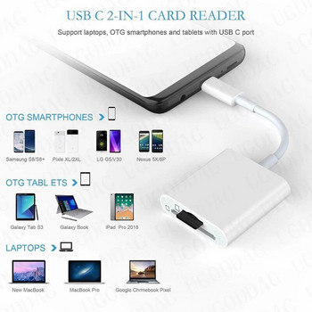 USB-C σε SD Card Reader USB Type C σε SD TF Card Reader Camera Adapter Συμβατό με Galaxy S10/9 Mate20 Περισσότερες συσκευές USB C