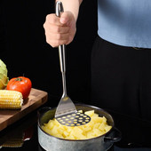 Pika käepidemega 304 roostevabast terasest kartulimudapressiga toidupurustaja Käsitsi jamssikõrvitsapurusti Köögitööriist Köögitarvikud