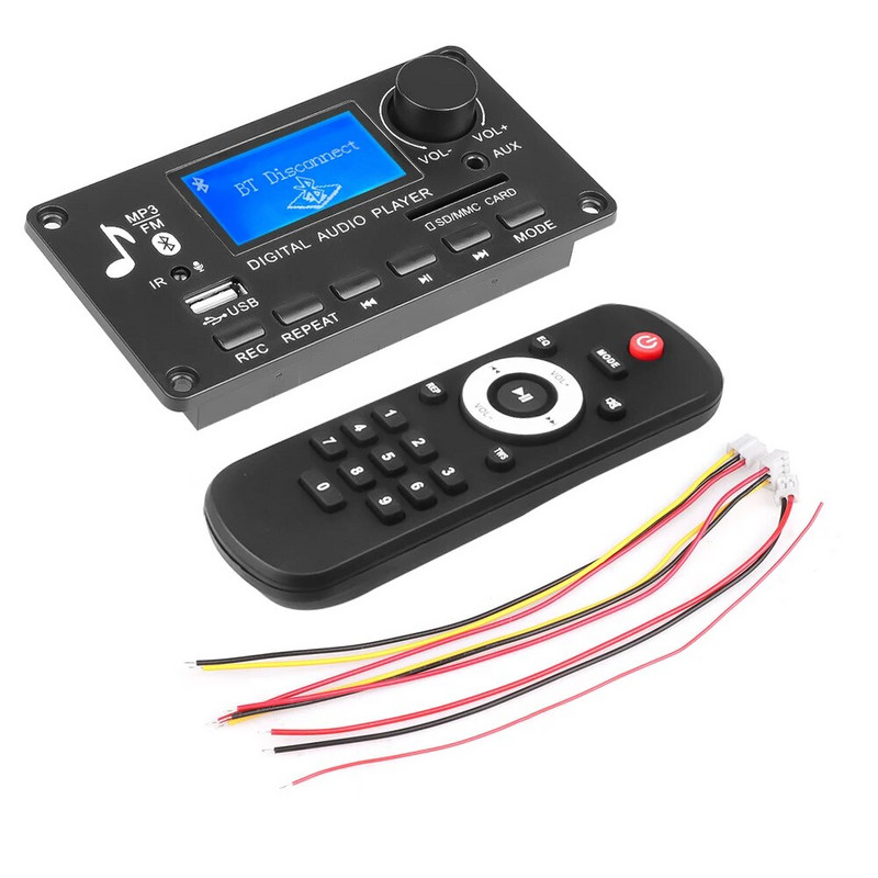 Dropship 12V Dekóder Board mp3 lejátszó hívásrögzítés bluetooth 5.0 WMA Car Audio USB TF USB FM rádió modul távirányítóval