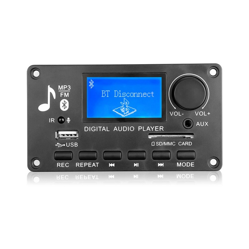 Dropship 12V Dekóder Board mp3 lejátszó hívásrögzítés bluetooth 5.0 WMA Car Audio USB TF USB FM rádió modul távirányítóval