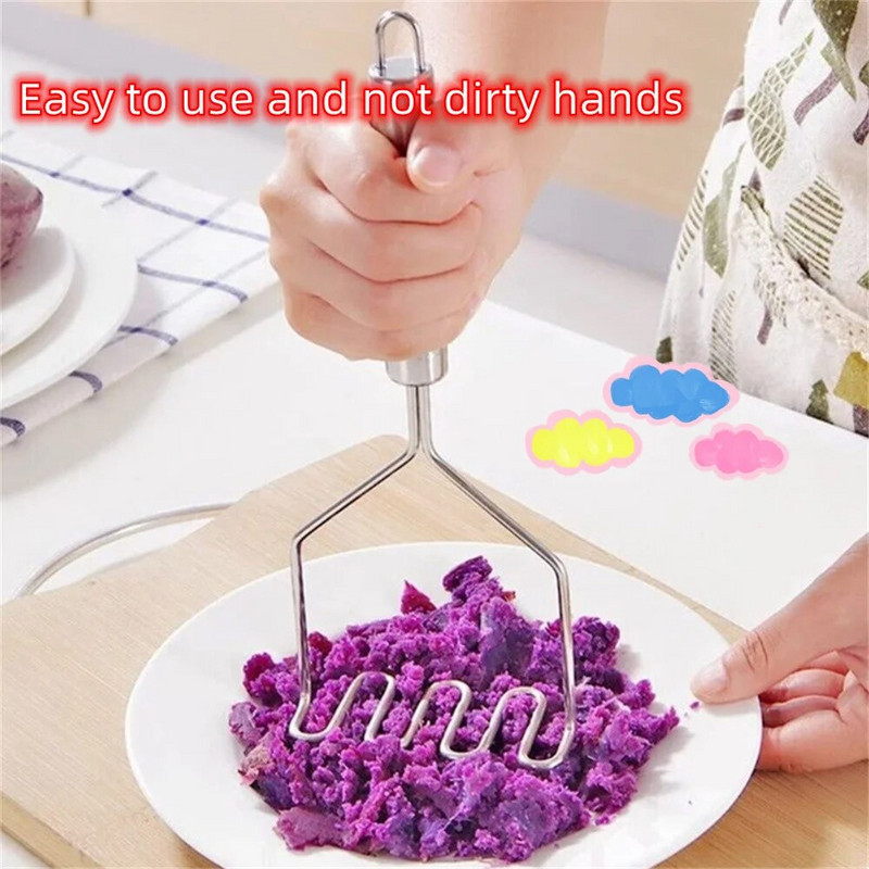 Gnječilica za krumpir od nehrđajućeg čelika Drobilica krumpira Rezač valovitog oblika Kuhinjski dodaci Kuhinjski pribor Alati za kuhanje Pire krumpir