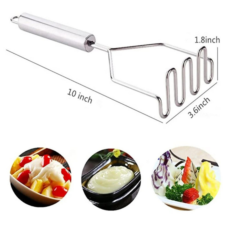 Gnječilica za krumpir od nehrđajućeg čelika Drobilica krumpira Rezač valovitog oblika Kuhinjski dodaci Kuhinjski pribor Alati za kuhanje Pire krumpir