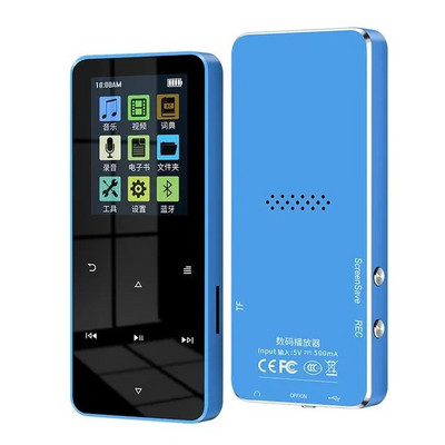 1,8 colio metalinis MP3 MP4 muzikos Walkman grotuvas Bluetooth FM radijas Žadintuvas Žingsniamatis E-knygos garsiakalbis Garso jutiklinis valdymas HIFI Nauja