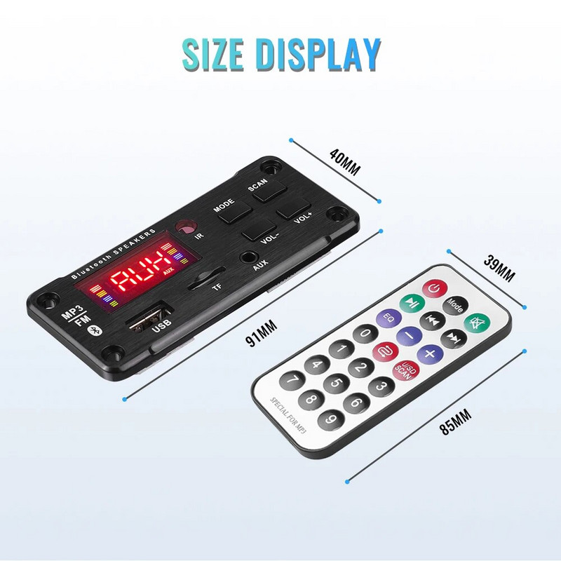 50 W pastiprinātājs Bluetooth 5.0 DIY MP3 dekoderis 25W DC 9V 12V USB barošanas avots TF FM radio MP3 atskaņotājs automašīnas audio mūzikas skaļrunim