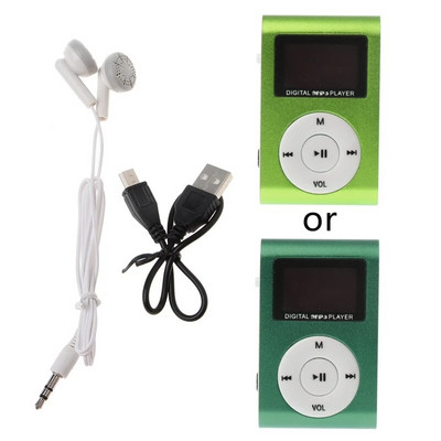 MX-801 Mini USB metalinis klipas Micro TF kortelės lizdas LCD ekranas, muzikos MP3 grotuvas