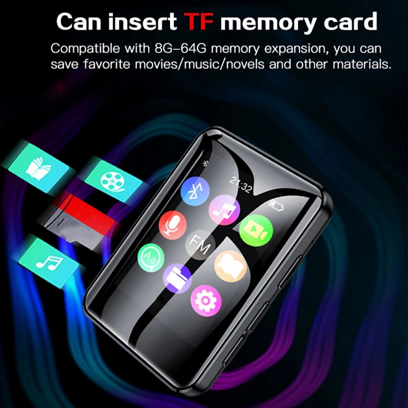 Novi MP3 Player Bluetooth5.0 Full Screen Walkman Prijenosni Sport Audio Music Player Mp4 Video Player FM E-Book Recorder Mp3 pleery