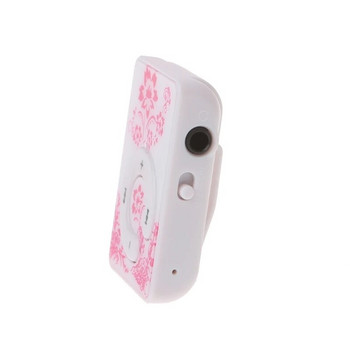 ANENG Mini Clip Floral Pattern Music MP3 Player 32GB TF Card with Mini USB Cable + Earphone