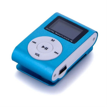 Mini Cube MP3 Player Display Φορητό Walkman μουσικής τύπου επαναφορτιζόμενου κλιπ με καλώδιο USB και ακουστικά Υποστήριξη κάρτας TF