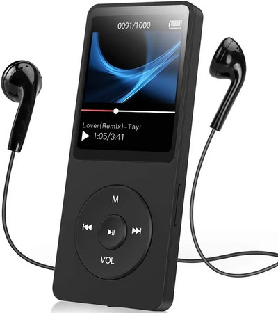 Bluetooth MP3 hordozható nagy kapacitású akkumulátor diák Walkman zenelejátszó E-könyvek FM rádió Videó hangrögzítő játék hangszóró