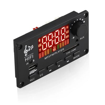 Amplificator 100W Placă de decodor MP3 Bluetooth 5.0 12V 22V 50*2W Mâini libere DIY Player muzical Înregistrare USB Radio FM AUX pentru difuzor