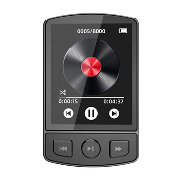 MP3 плейър Носен музикален плейър HiFi звук Съвместим с Bluetooth 5.2 ултралек MP3 плейър 1,8-инчов екран с FM радио Електронна книга
