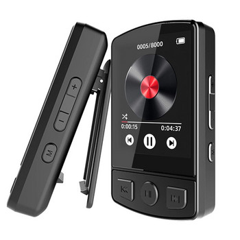 MP3 плейър Носен музикален плейър HiFi звук Съвместим с Bluetooth 5.2 ултралек MP3 плейър 1,8-инчов екран с FM радио Електронна книга