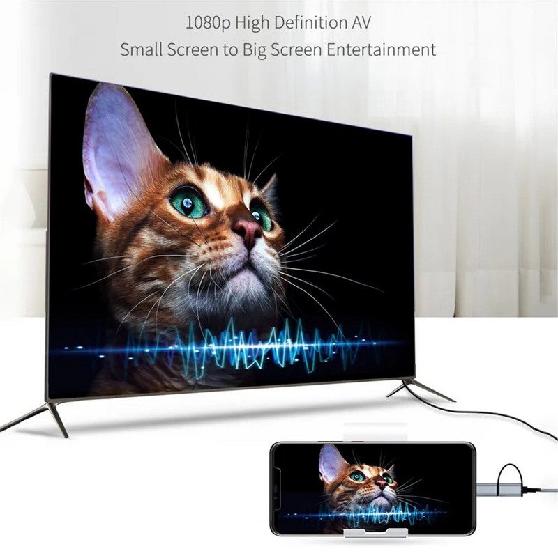 Micro USB Type C към HDMI кабел HD 1080P TV адаптер конвертор за лаптоп MacBook Huawei 2M USB C към HDMI-съвместим кабел