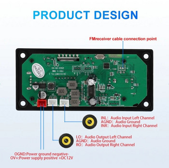 DC 12V Bluetooth 5.0 LCD MP3 WMA APE Πίνακας αποκωδικοποιητής Μικρόφωνο Handsfree εγγραφή ήχου αυτοκινήτου USB TF FM Ραδιόφωνο Mp3 Music Player