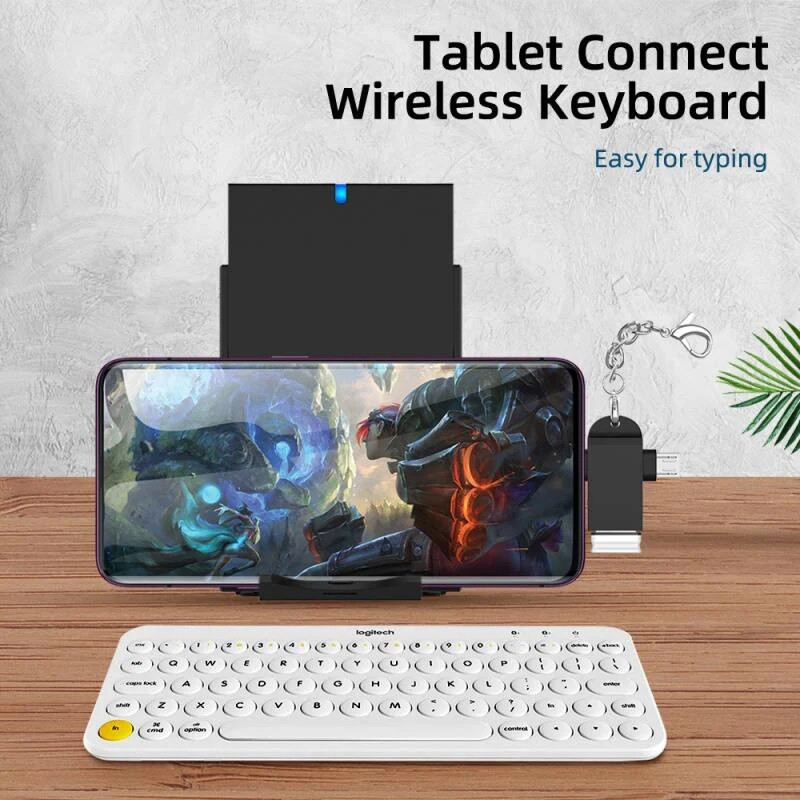 2 в 1 Type-C USB 3 женски към микро USB OTG адаптер за Android телефон Конвертор на данни за четец на твърд диск на таблет с ключодържател