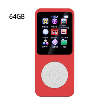 MP3 grotuvas 64GB nešiojamas muzikos grotuvas HiFi Lossless Sound Suderinamas su Bluetooth 5.0 fiziniai mygtukai FM radijas el.knyga