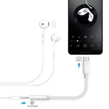 Type-C към 3,5 mm адаптер за кабел за слушалки Type C USB-C мъжки към 3,5 mm аудио AUX аудио женски жак за type-C Xiaomi Samsung Android