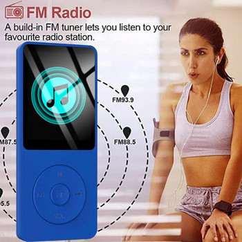 Музикален MP3 плейър 1,8-инчов преносим музикален плейър с екран HIFI Звукова поддръжка 128G TF карта с видео/гласов запис/FM радио/електронна книга